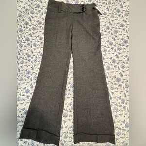 Stooshy Juniors size 7 Gray Plaid Mid Rise Wide Leg Cuffed Dress Pants trousers
